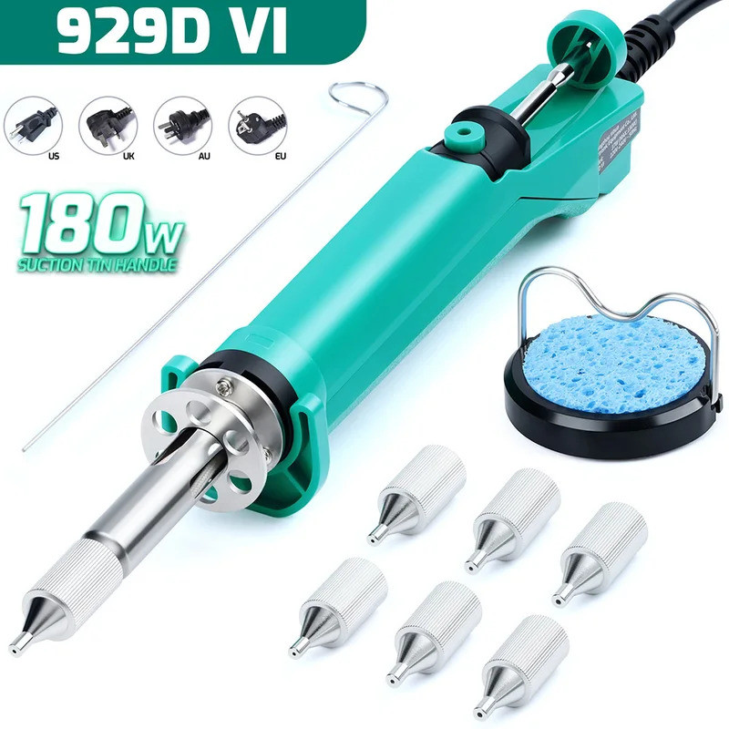 YIHUA 929D-VI ไฟฟ้าบัดกรีดีบุก Sucker 180W สูญญากาศ Desoldering ปั๊มหัวฉีดสําหรับบัดกรีอุปกรณ์เสริม