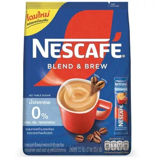 เนสกาแฟเบลนด์แอนด์บรูกาแฟปรุงสำเร็จชนิดผงไม่มีน้ำตาล 12.2ก แพค 27ซอง Nescafe No Table Sugar12.2gX27 [8850125091665 ]