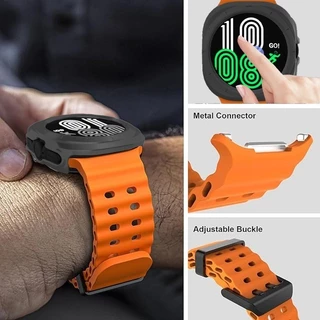 Strap + สําหรับ Samsung Galaxy Watch 8 Ultra (2025) 47 มม.สร้อยข้อมือซิลิโคน PC สําหรับ Galaxy Watch 7Ultra (2024) ฝาครอบป้องกัน