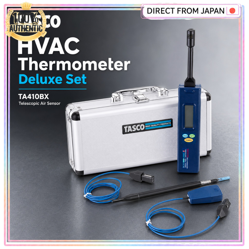 TASCO TA410BX Digital Thermometer Deluxe Set for HVAC Maintenance