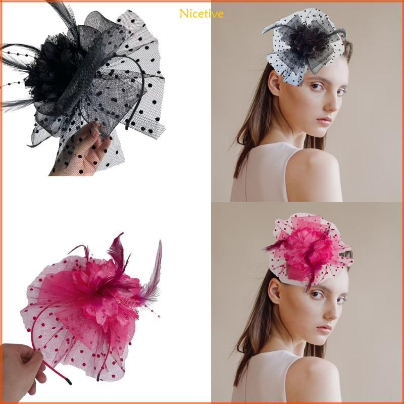 NICE Fascinator ที่คาดผม 1920s อเนกประสงค์ Tophat Elegant สําหรับเจ้าสาวงานแต่งงาน