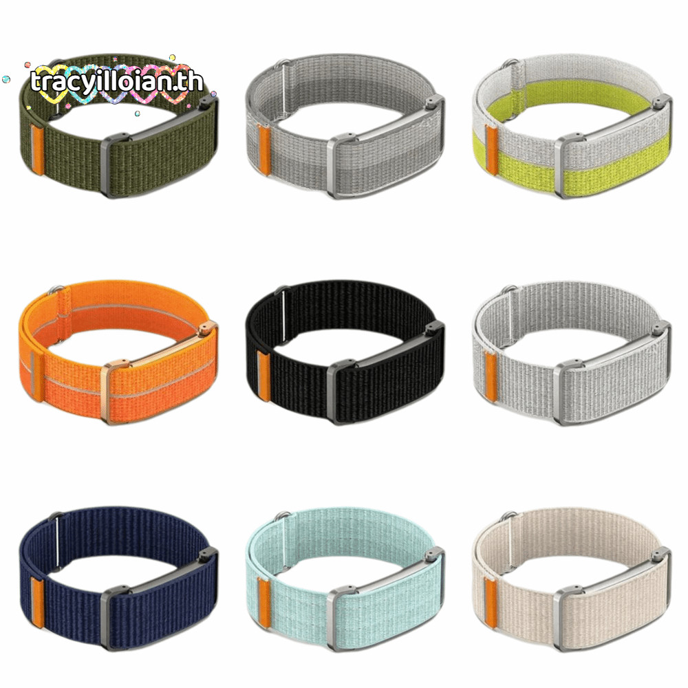 TRACYILLOIAN กีฬา Bands,ไนลอน Quick Release Fitness Tracker สายรัด,ปรับ Breathable สายรัดข้อมือสําหรับ Google Fitbit Air สําหรับผู้ชายผู้หญิง