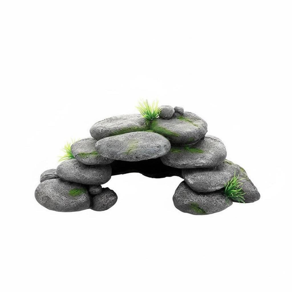 [arutoxalc] Resin Rock Cave Aquatic Pet Hideout Cave Stacked Pebble ตกแต่งไม่มีขอบน้ํา Habitat Hidin