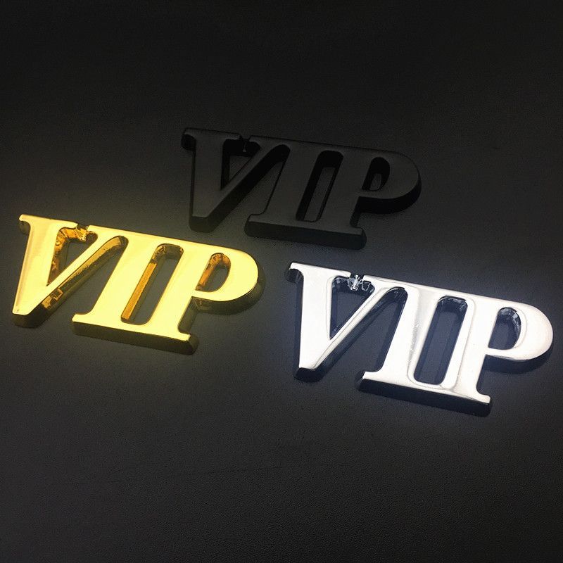 One VIP โลโก้รถ VIP โลโก้คําด้านข้างสติกเกอร์ตกแต่งโลโก้หางโลหะโลโก้รอยขีดข่วนสติกเกอร์รถตัวอักษร 26