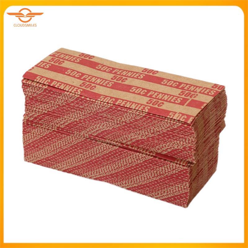 [CloudsMiles] 100 ชิ้น Penny Coin Wrappers Penny Sleeves Flat As Shown Paper Penny Rolls Wrappers
