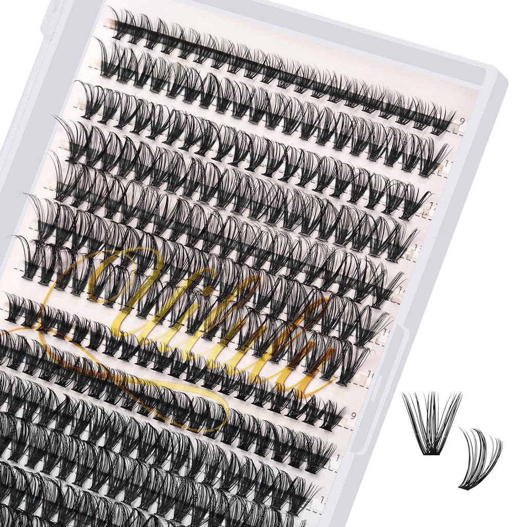 UILULUDIY ClusterLashes280pcsส่วนบุคคล30D+40DLashesClustersDCurlEyelashExtension, FalseEyelashesLash