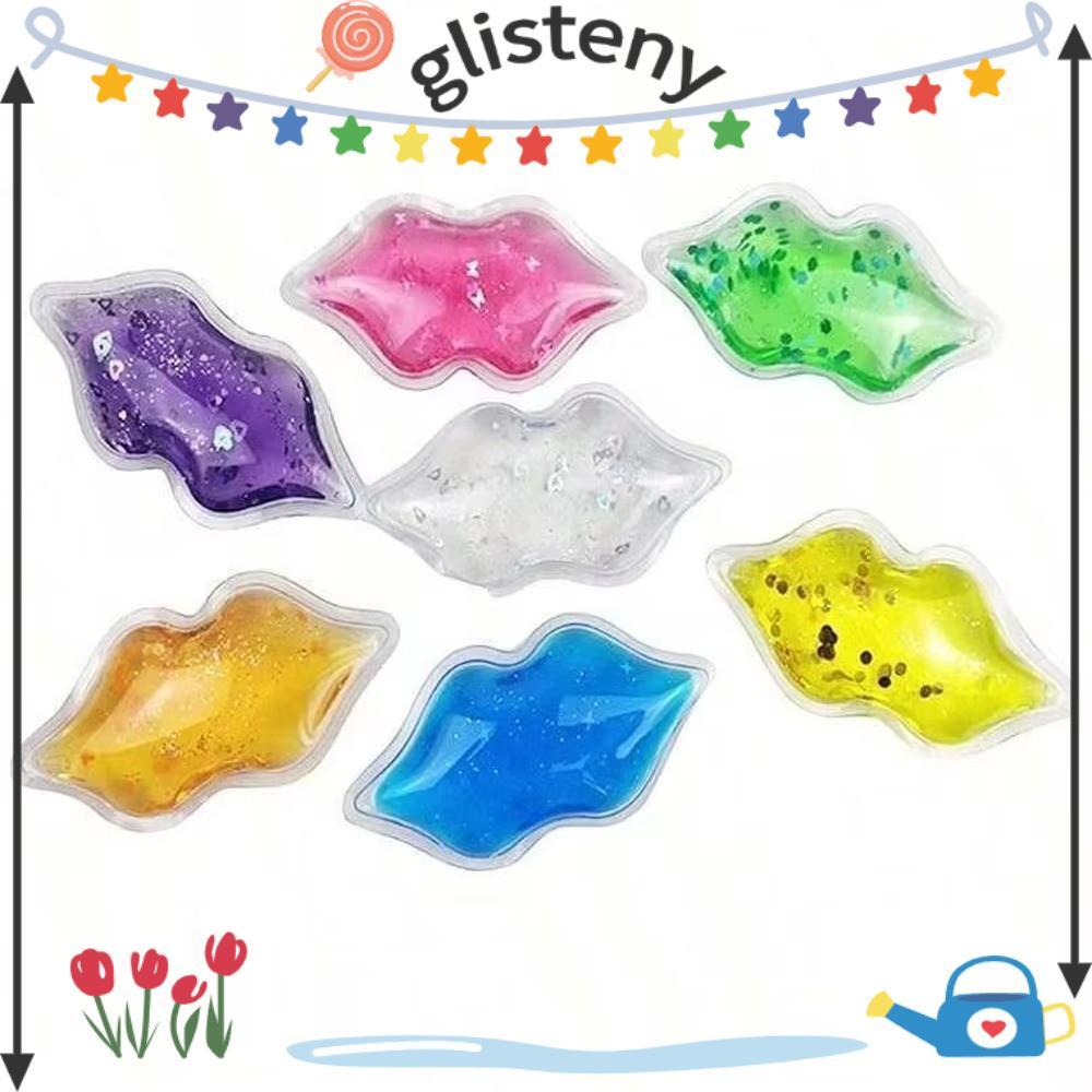 GLISTENY 5 ชิ้น Eye Ice Pack, ยืดหยุ่นลดบวม Lip Ice Pack, Anti-Aging นํากลับมาใช้ใหม่ลดอาการปวดเจล I