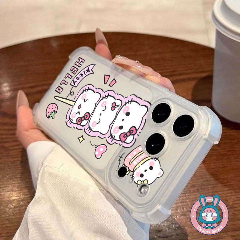 Kittyแมวการ์ตูนเคสโทรศัพท์สําหรับOPPO Reno 16F 16 15F 15 Pro Max Mini 15C 14 Pro 14F 13 Pro 13F 12F 12 Pro 5G 4Gฝาครอบน่ารักIce Mist Frosted Clear Softปลอก