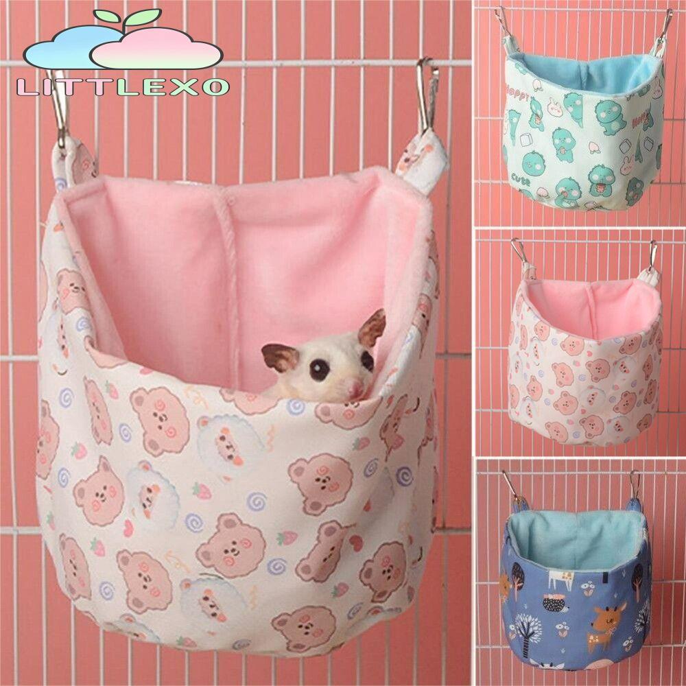 เปลญวนหนูแฮมสเตอร์ LITTLEX ถุงนอนหนูตะเภาตุ๊กตาระบายอากาศ Creative Soft Hang สบายสัตว์เลี้ยงขนาดเล็ก Nest Bunny