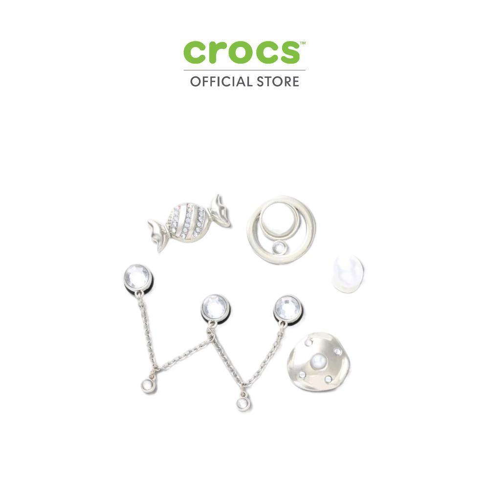 CROCS ตัวติดรองเท้า JIBBITZ SILVER AND PEARL 5 PACK รุ่น 10017723 - MULTICOLOR