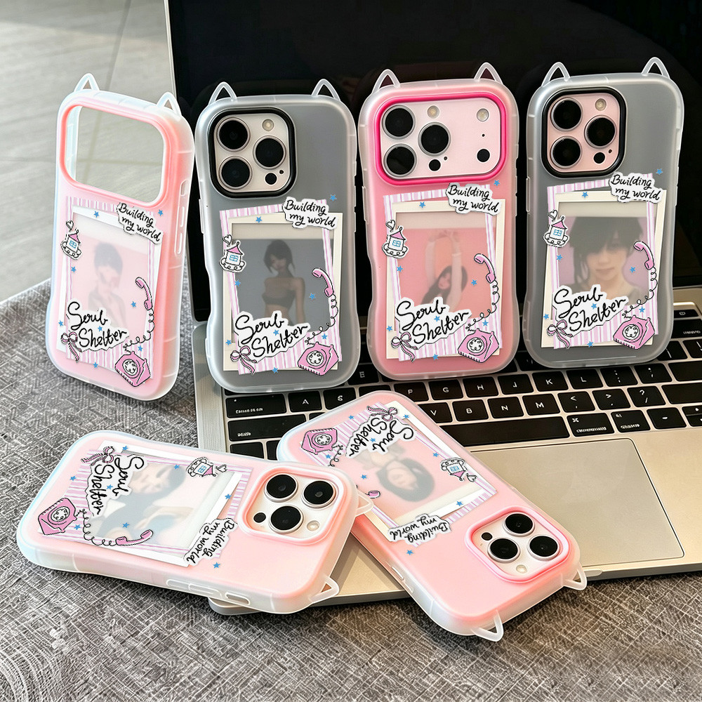 🔥🔥เคสเจลลี่ 2-in-1 เคสไอโฟน iPhone 11 13 15 14 12 16 17 Pro Max เคสไอโฟน11 ดีไซน์แมว 3 มิติกันกระแทก