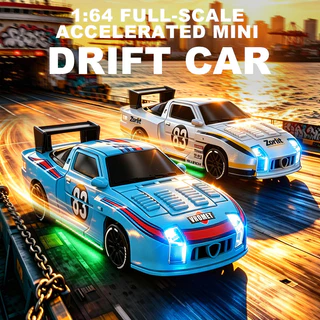 ใหม่ 1/64 Mini Drift รถคันเร่งเต็มรูปแบบเดสก์ท็อปรีโมทคอนโทรล 4WD Racing Micro Card Van GTR รุ่นของเล่นเด็กของขวัญ