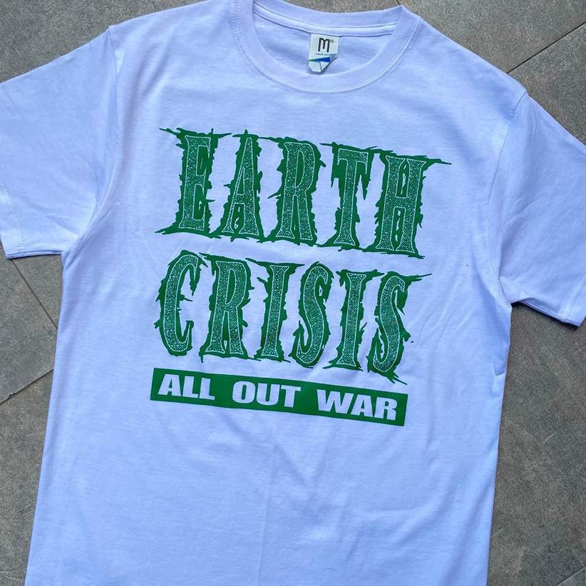KATUN EARTH CISIS WHITE TSHIRT - ALL OUT WAR BAND MERCH BUILDUP ROUND COLLAR COTTON เสื้อยืดพรีเมี่ยม COTTON24S