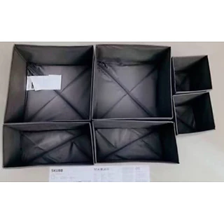 SKUBB สกุบบ์ กล่องผ้า 6 ใบ, กล่องเก็บของ กล่องใส่ของ สีขาว