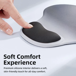 GOOJODOQ Mouse Pad การออกแบบส่วนที่เหลือข้อมือรูปตัว U Stable และไม่ลื่นฐาน PU วัสดุซิลิโคนอ่อนนุ่ม