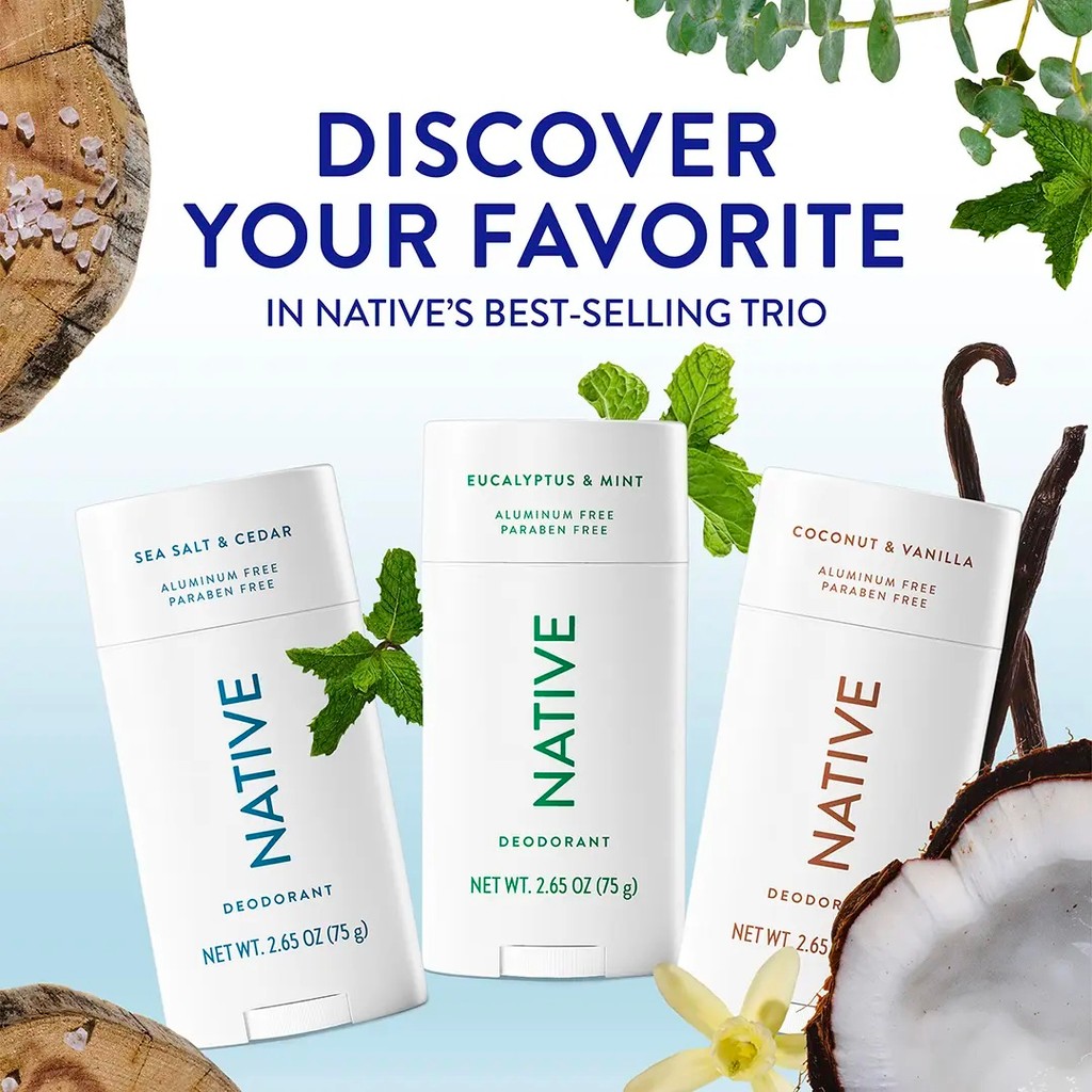 NATIVEAlin-Free DeodorantStickDiscovery–3-,2.65oz,72HRการป้องกัน