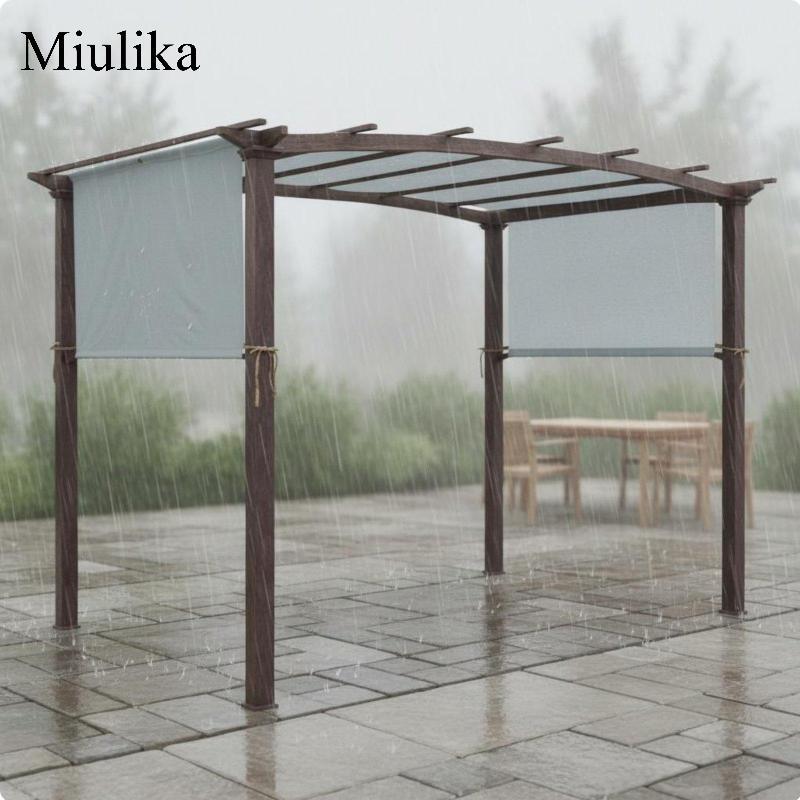 Miulika Replacement Pergola Canopy Protection Pergola Panel Four Season Use Black