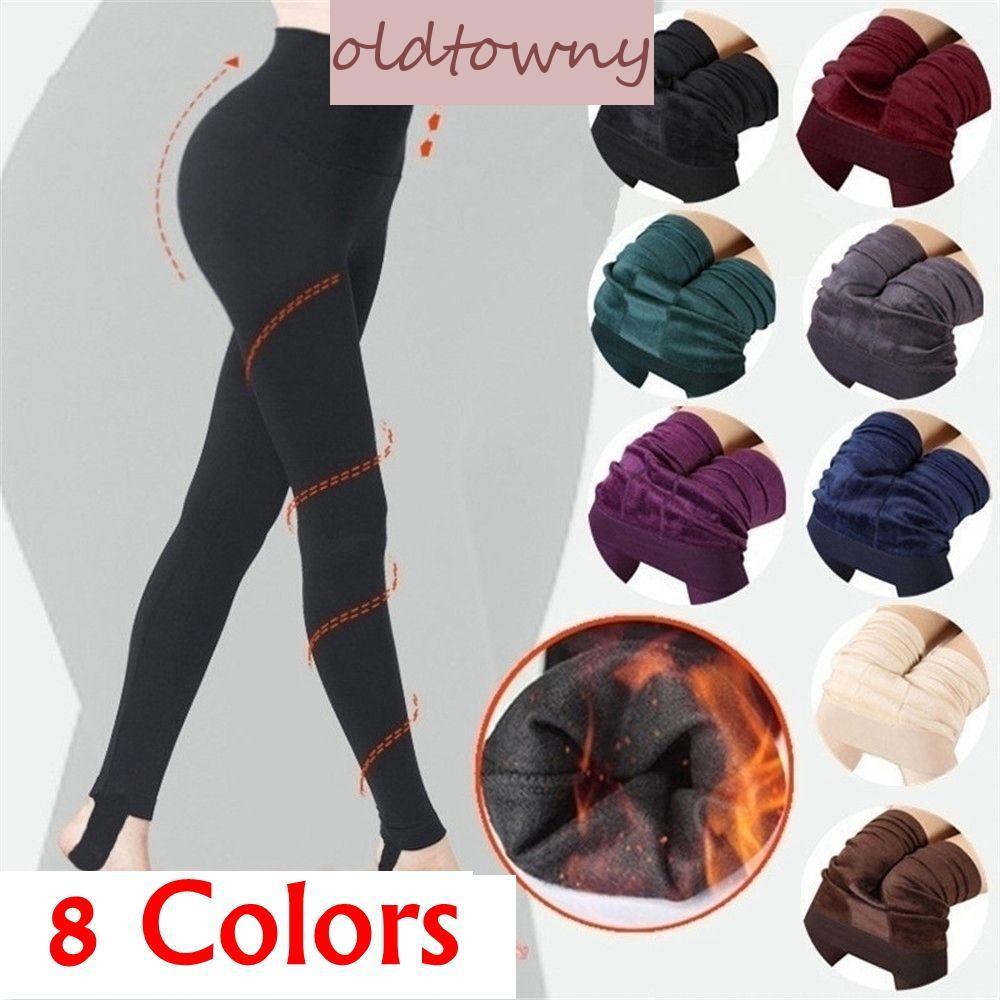 OLDTOWNY Slim Leggings 8 สี Fluff Lined เสื้อผ้าผู้หญิงกางเกงยืด