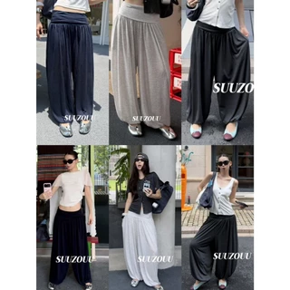 ❤ 🧵 🇰🇷 SU401 กางเกงทรงจินนี่เอวพับ ดีไซน์เกาหลี ทรงสวย เก็บหุ่น ใส่สบายสุดๆ แฟชั่นเกาหลี TAG MM Fish 🧡