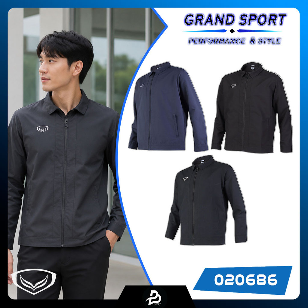 GRAND SPORTเสื้อแจ็คเก็ตแกรนด์สปอร์ตคอปก รูปแบบคลาสสิกและทันสมัย รหัส 020686 แท้100%