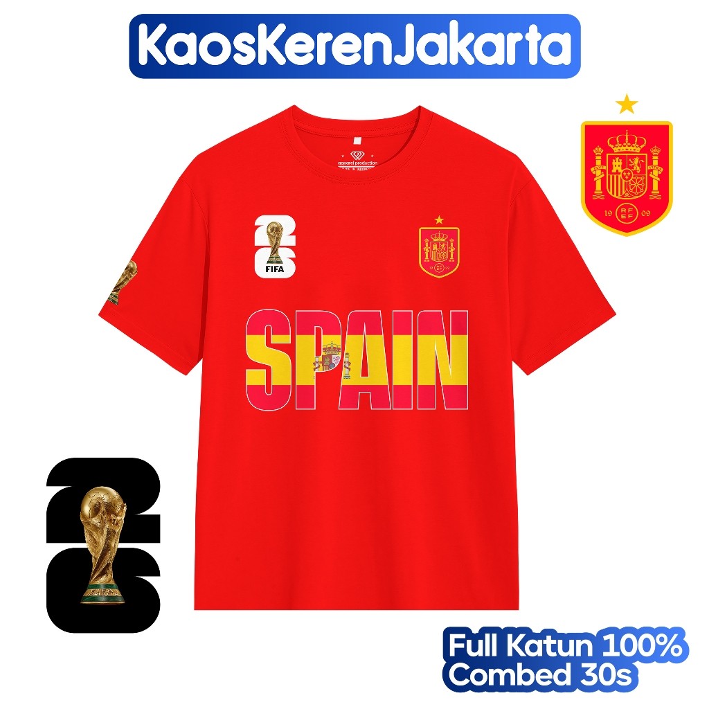 Edlund SPAIN FOOTBALL TSHIRT EURO  เสื้อยืด / COMBED 30S /