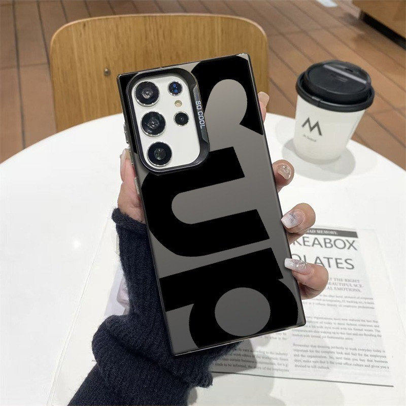 เคสโทรศัพท์อินเทรนด์ตัวอักษรเรียบง่ายเหมาะสําหรับ Samsung A05S/A135G/S22ULTRA/A555G/S24FE/S25ULTRA/S