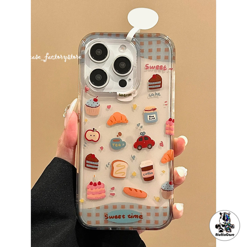 ขนมปังน่ารัก เคส For Realme C53 C35 C51 C55 C25 C67 C11 11 5 5i C3 C15 C30 C31 C21 C33 C21Y C25Y 10PRO C33 เคสใส Case