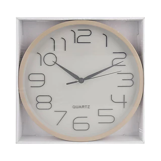 KASSA HOME นาฬิกาแขวนผนังพลาสติก Neat รุ่น JH6421 ขนาด 30.5 x 4.3 x 30.5 ซม. สีครีม