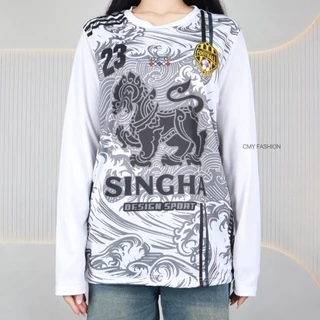 เสื้อบอล S-3XL เสื้อกีฬา คอกลม แขนยาว พิมพ์ลายสิงห์ ผ้าไมโคร เนื้อผ้านิ่ม ดีไซน์ทรงสปอร์ต ใส่ได้ทั้งชายและหญิง t255#
