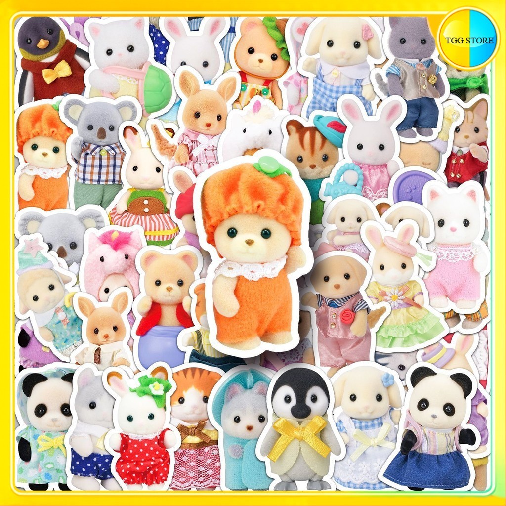 🚚พร้อมส่ง🚚 50แบบ Sticker การ์ตูน ซิลวาเนียน แฟมิลี่ SYLVANIAN FAMILIES anthropomorphic animal