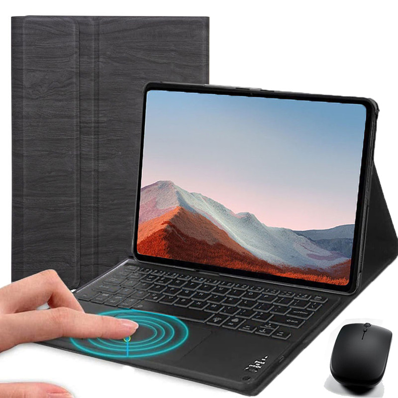 Trackpad คีย์บอร์ดที่ถอดออกได้ Auto Wake/Sleep เคสหนัง + เมาส์สําหรับ Microsoft Surface Pro 12 2025,
