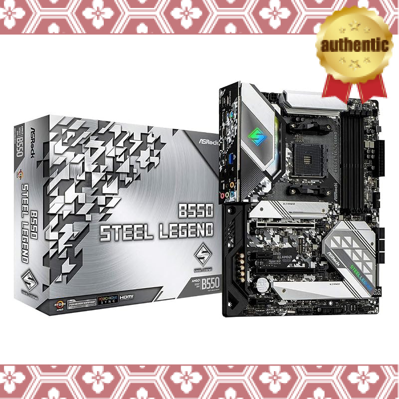 ASRock B550 Steel Legend ATX Motherboard with B550 Chipset Compatible with AMD Ryzen 5000 Series (So