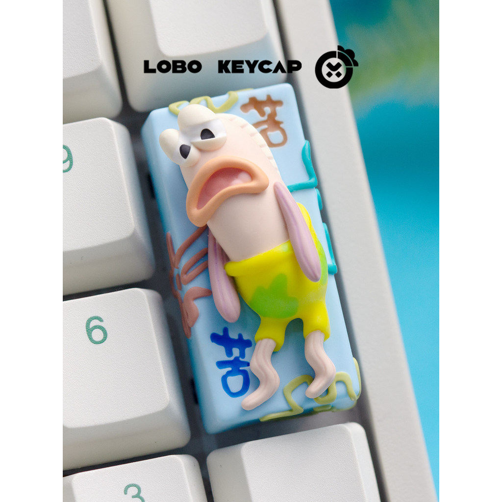 keycap ใส keycap SpongeBob SquarePants Life Bitterfish ที่ไม่ซ้ํากัน Keycap เรซิ่นเดี่ยวเปลี่ยนที่กํ