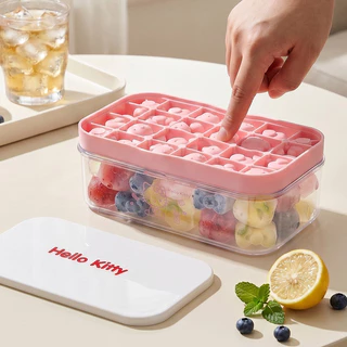 แม่พิมพ์น้ำแข็ง ชุดซิลิโคน พร้อมฝาปิด Hello Kitty Ice Mould ถาดทำน้ำแข็ง ถังเก็บน้ำ แม่พิมพ์ก้อนน้ำแข็ง