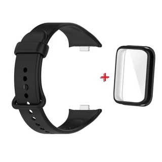 สายซิลิโคนสําหรับ Xiaomi Mi Band 10 pro/9 pro/8 pro Soft TPU คลุมทั้งหมดป้องกันกรณีสําหรับ Redmi Watch 6/5/4 สายรัดข้อมือ + กรณี