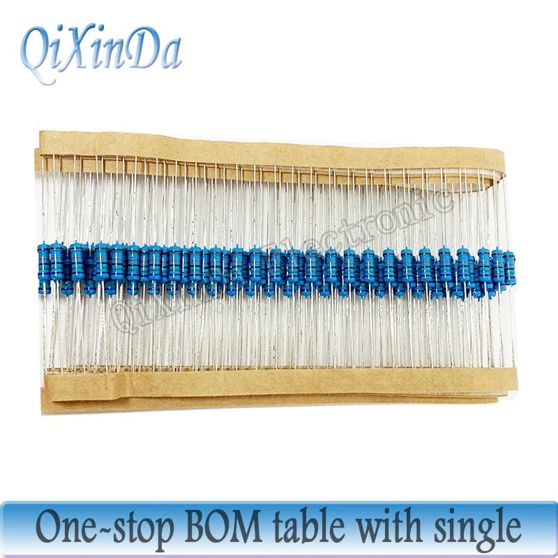 100PCS 1/6W 1R-10M 1% โลหะฟิล์ม resistor 2.2R 47R 100R 1K 2.2K 4.7K 10K 22K 47K 100K 1M 330 470 ohm 