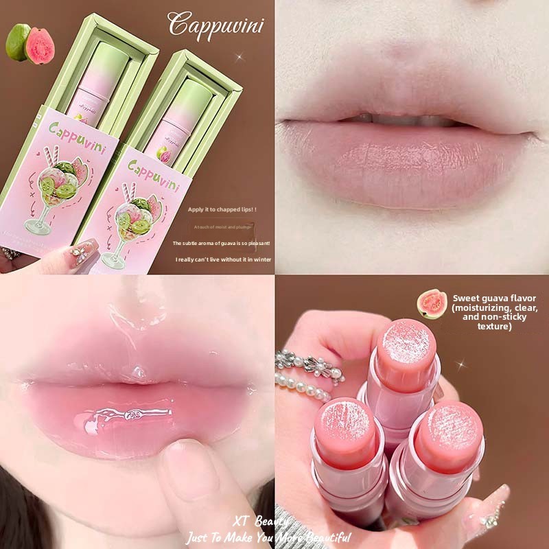 [XT] CAPPUVINI Ice Permeable Moisturizing Guava Lipstick Moisturizing Toot Lip Anti-Drying Fade Lip 