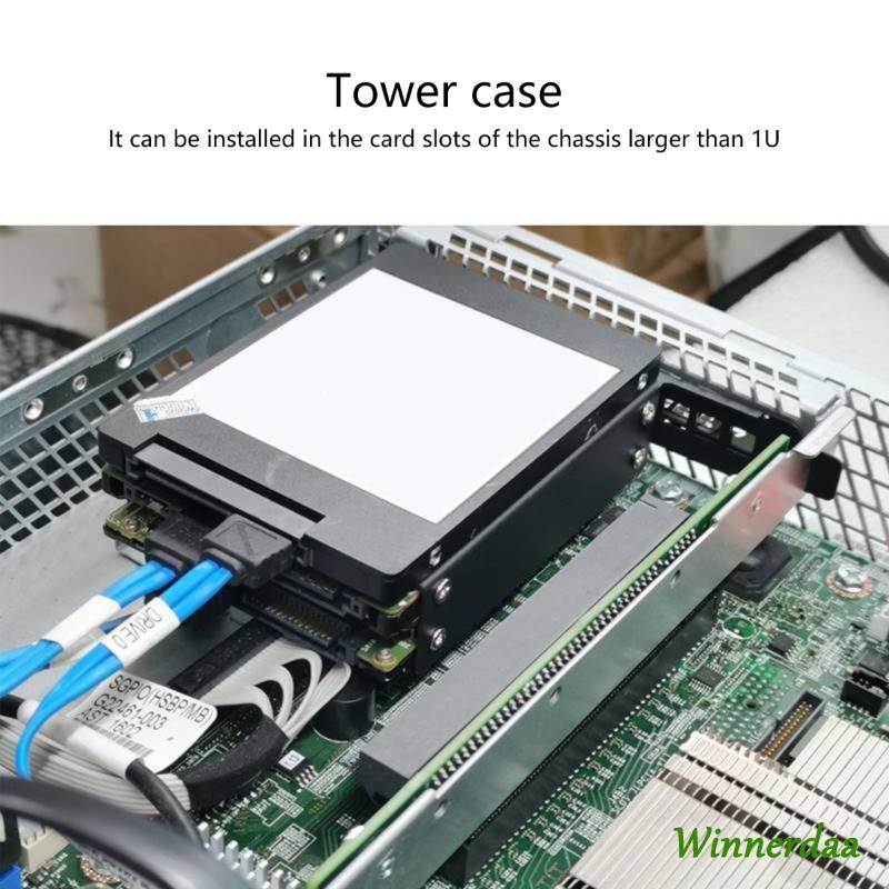 WIN Optimals PC อัพเกรด 2 5 3 5 SSD HDD ผู้ถือวงเล็บโลหะสําหรับ SSD HDD Utilize PCI Slot Space ได้อย