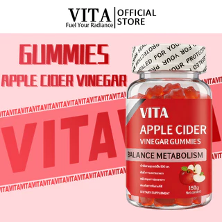 VITA แอปเปิ้ลไซเดอร์ วิตามินรวม อาหารเสริม ไฟเบอร์ดีท็อกซ์Apple Cider Vinegar Vitamin Gummy Dietary Supplement 60Gummies