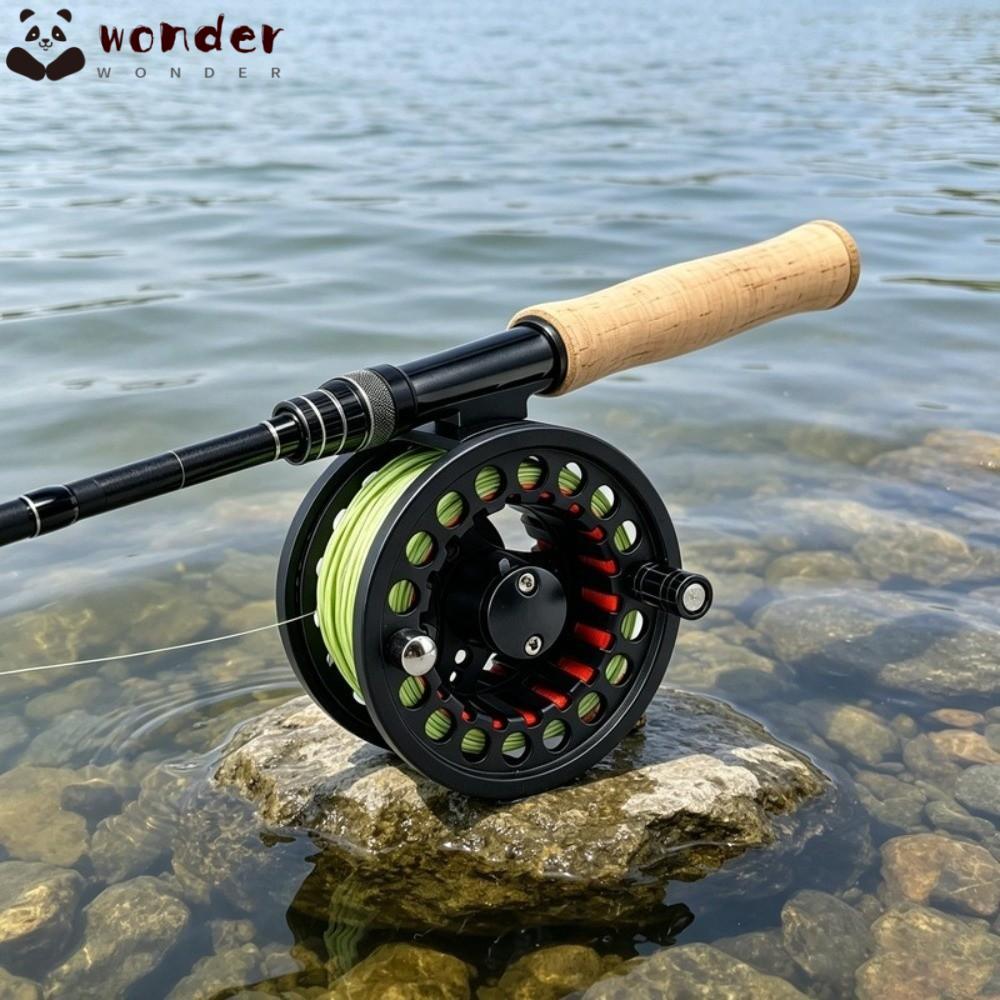 WONDER Fly Reel Combo, ขนาดใหญ่ Arbor อลูมิเนียม Fly Fishing Reel, Smooth WF Floating Line 3/4 5/6 W
