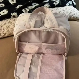 Puffie พร้อมส่ง กระเป๋าเครื่องสำอางผู้หญิงใบใหญ่ เปิดได้ 2 ด้าน นุ่มฟู ใส่อุปกรณ์อาบน้ำ เดินทาง