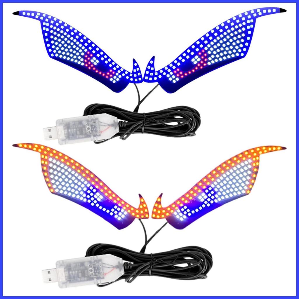LED Eyes สําหรับกระจก 11 โหมด LED คําเตือนกันน้ําตกแต่งตลกรถหน้าต่างป้ายสําหรับรถบรรทุกรถจักรยานยนต์