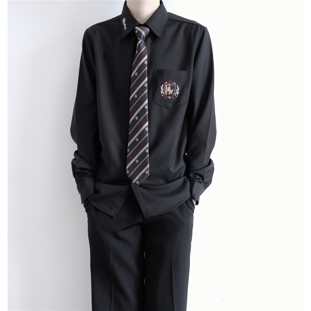 [Thorns] Original JK/DK Uniform Orthodox ญี่ปุ่นสีดําสีขาวปักเสื้อแขนยาวฤดูใบไม้ผลิฤดูใบไม้ร่วงเสื้อ