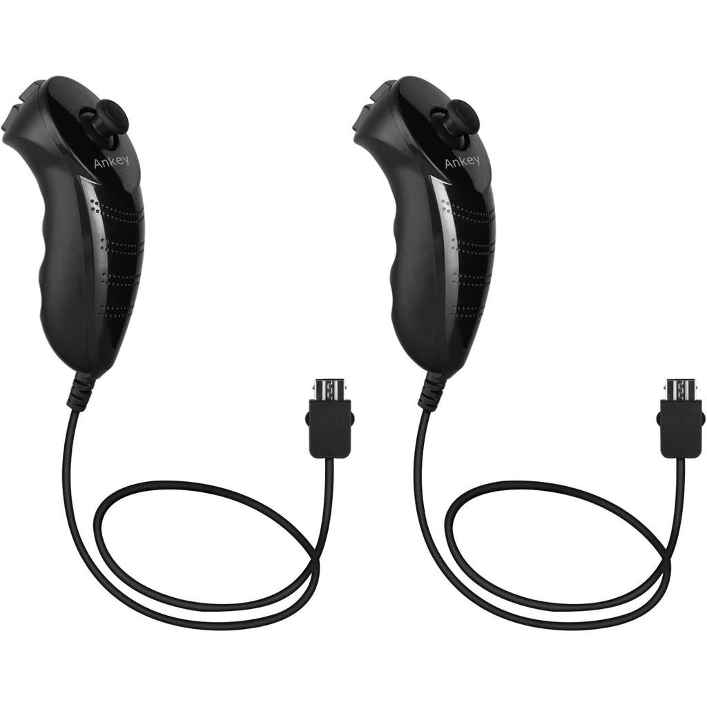 2 แพ็ค Nunchuck Controller คอนโทรลสําหรับ Nintendo Nunchuk Wii Wii U คอนโซลสีขาว 6EZZ