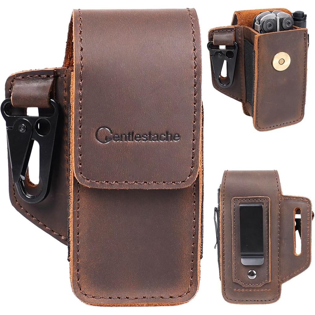 Gentlestache Leather Multitool Sheath - Leather Multitool Holder เหมาะกับ Leatherman Surge, Gerber, 
