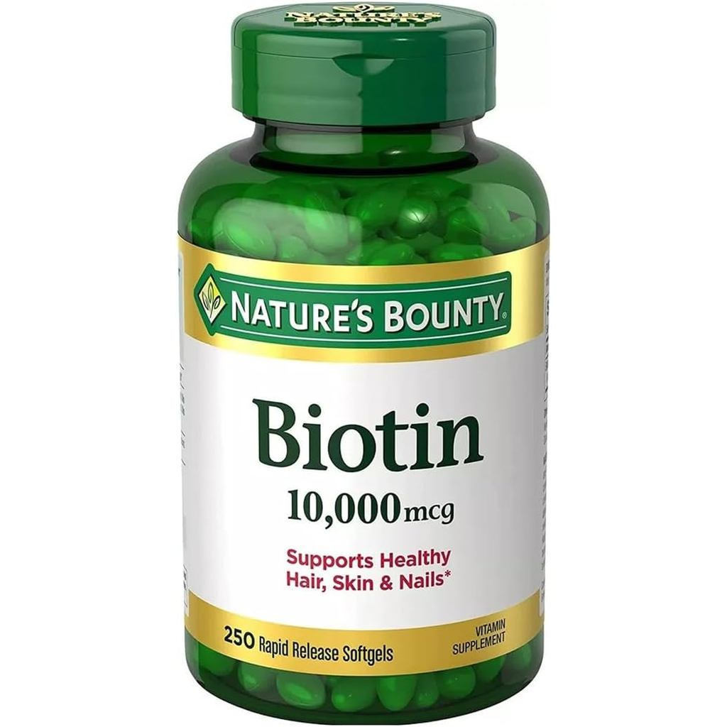 Natures Bounty Biotin 10,000 mcg, 250 Rapid Release Softgels 0LVN O6UK