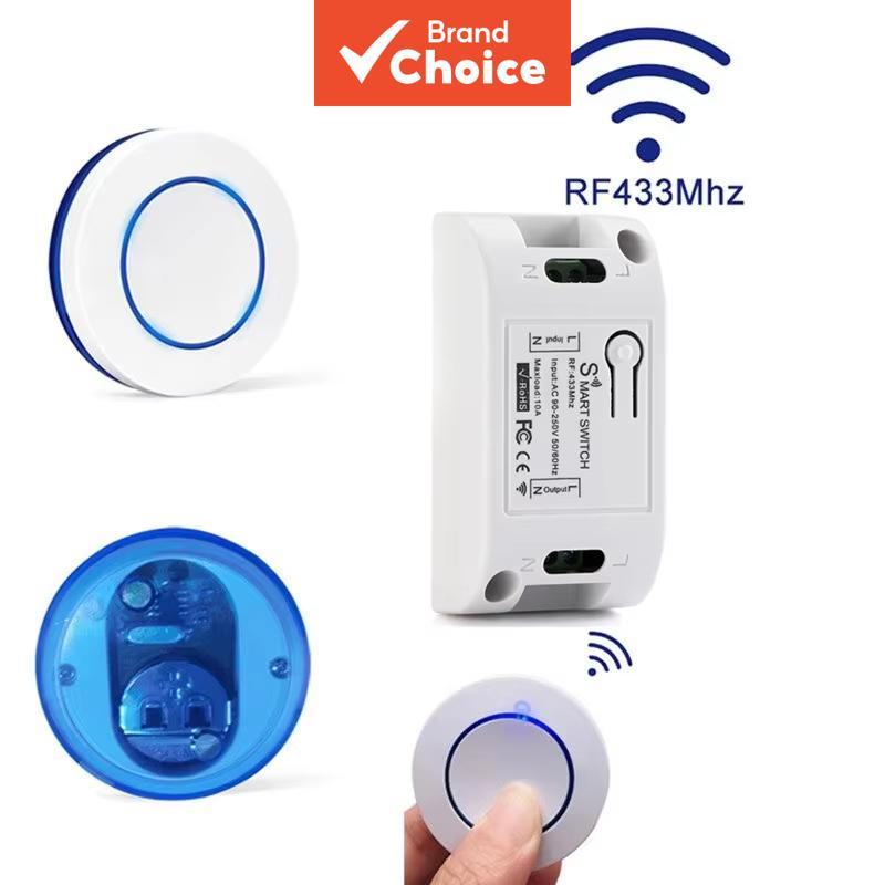 สวิตช์อัจฉริยะ Axus 433MHz สวิตช์ไฟอัจฉริยะ Universal Wireless Control AC 110V 220V 10A รีเลย์ LED ปุ่มกด
