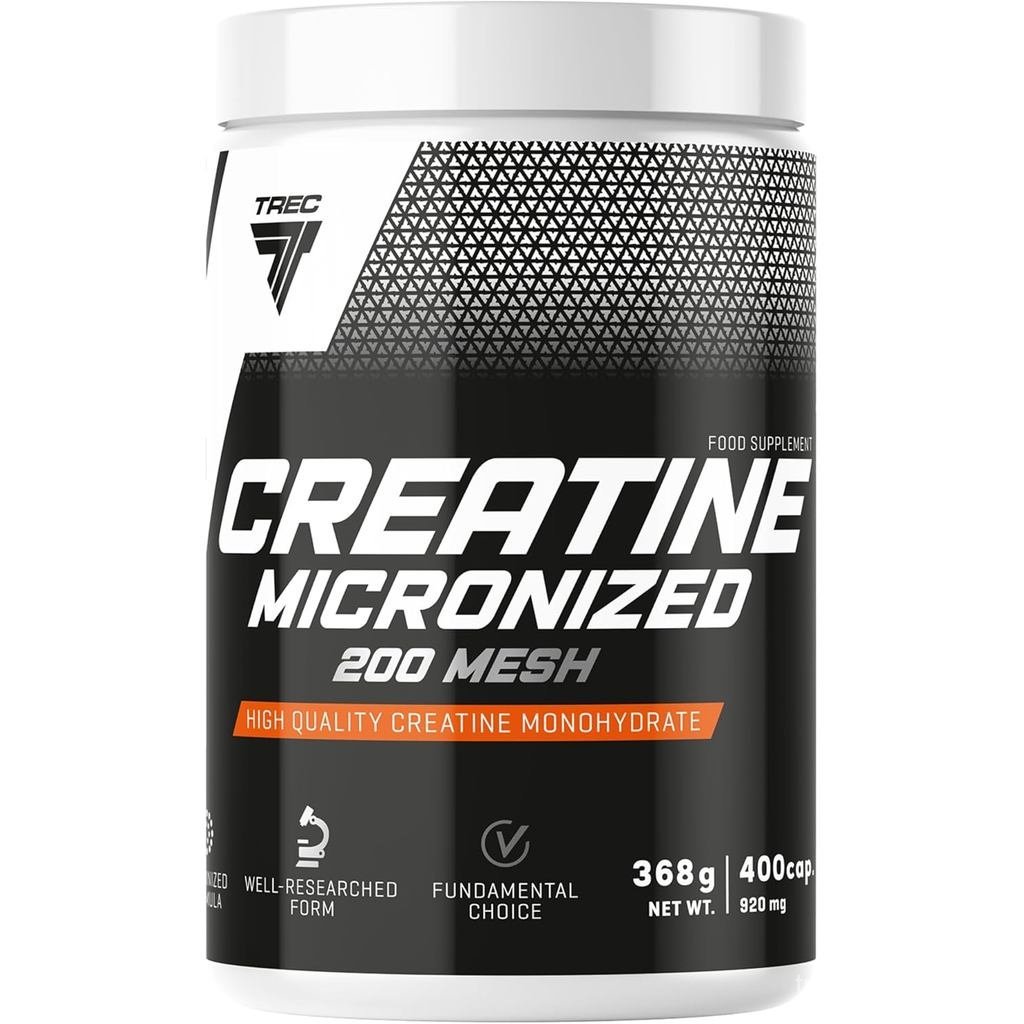 TREC Nutrition Creatine Micronized 200 แพ็คเกจตาข่าย 1 x 400 แคปซูล Creatine Micronized Monohydrate 
