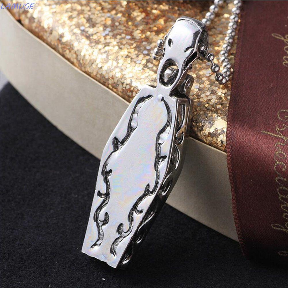 LAMUSE Chain Vintage Gothic Men จี้โลงศพสแตนเลส