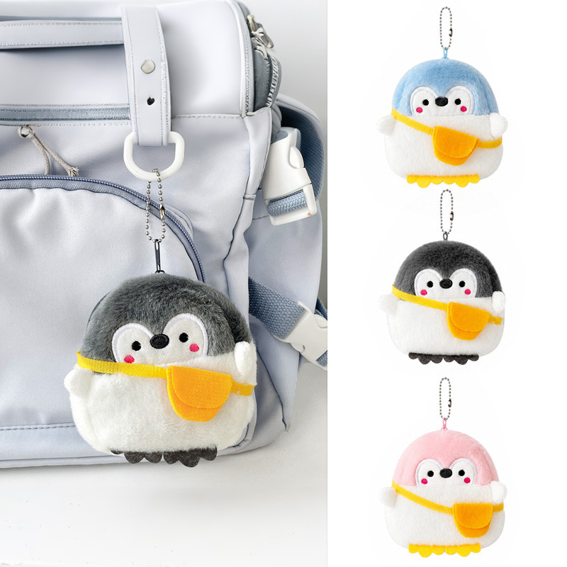 เพนกวินตุ๊กตาน่ารัก สะพายกระเป๋าใบเล็ก กระเป๋าใส่เหรียญ กระเป๋าเงินเด็ก ของขวัญ ที่เก็บสายเคเบิล หูฟัง